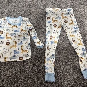 Little Me Safari Animal Pajama Set - Blue and White